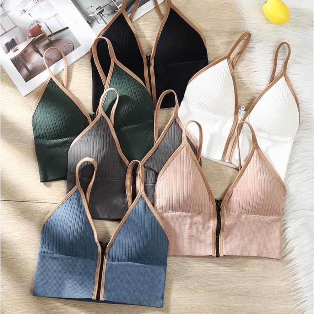 Women’s zip up bralette PINK - Picture 3 of 7